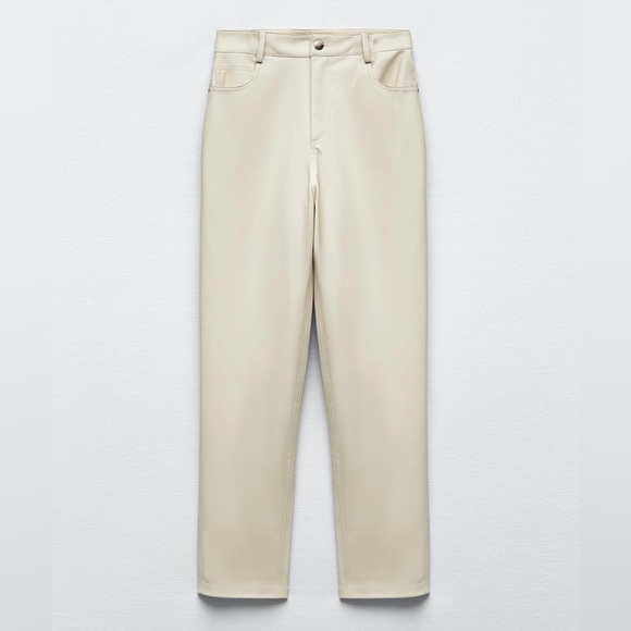 SOLD Zara Faux Leather High-Rise Mom-Fit Pants - Picture 4 of 4